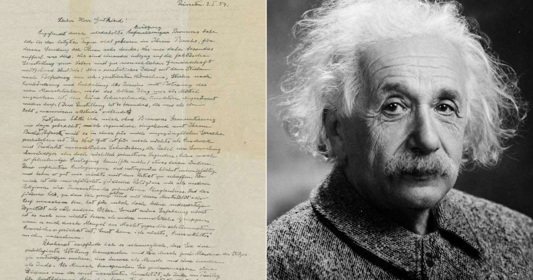 Carta escrita por Einstein datada de 1954 que questiona a existência de Deus é arrematada em leilão por cerca de 3 milhões