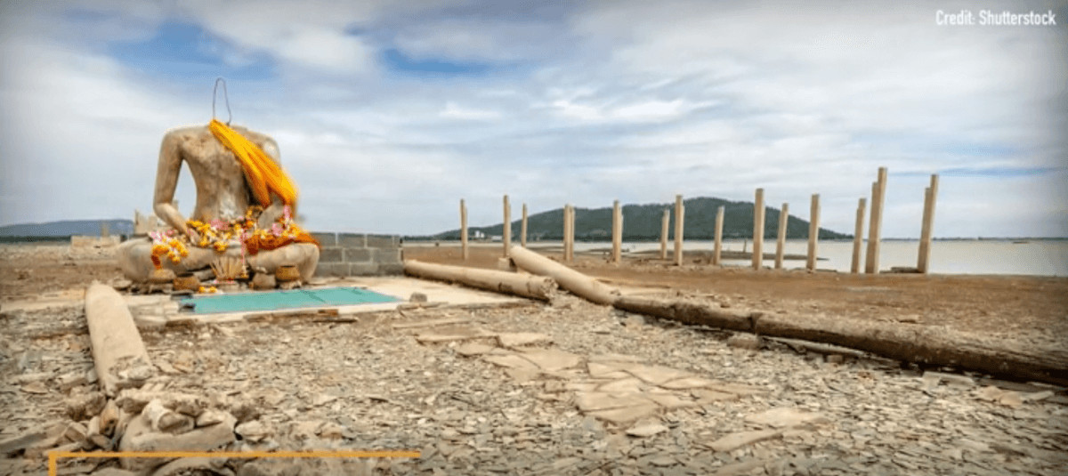 seuamigoguru.com - Templo budista subaquático ressurge após seca extrema na Tailândia