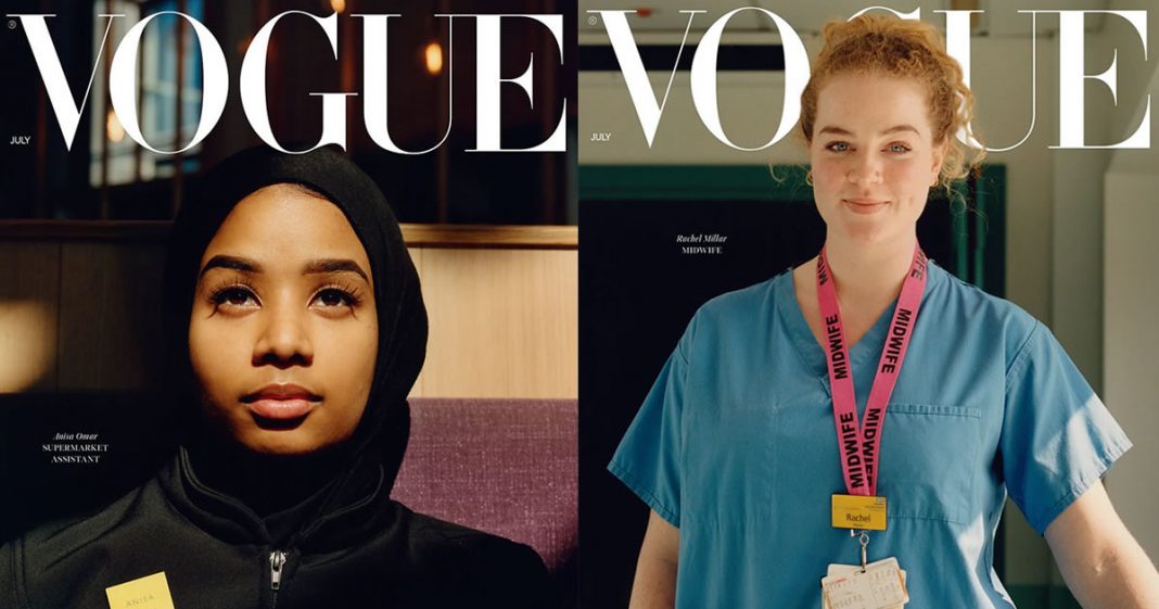 Nova capa da Vogue traz trabalhadores da linha de frente em vez de modelos