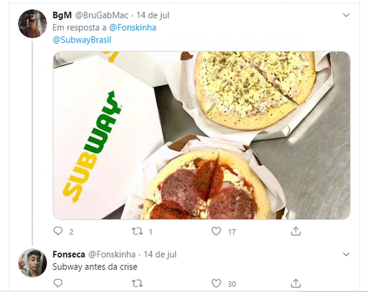 seuamigoguru.com - "Se 2020 fosse uma pizza, seria a da subway" escreveu internauta