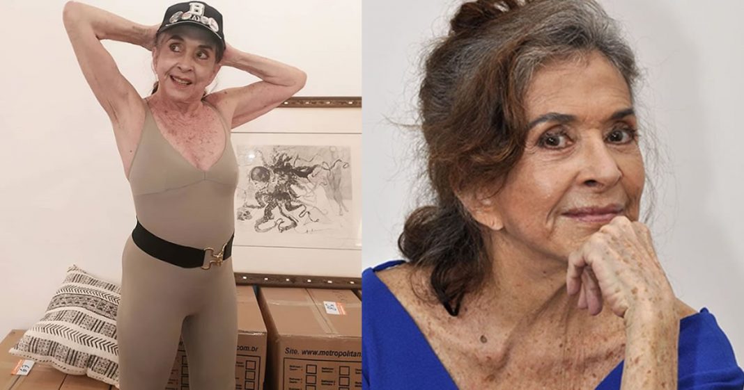 Betty Faria posa com roupa justa e prova que a autoestima não acaba com a idade