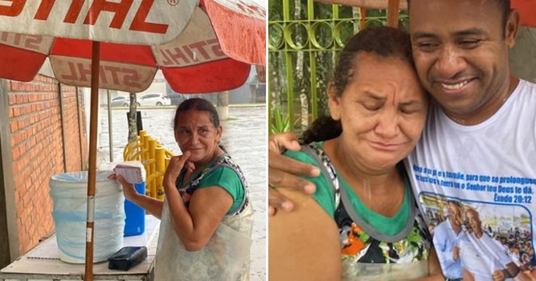 Senhora que trabalhava de baixo de chuva e sol, realiza o sonho de abrir o próprio negócio