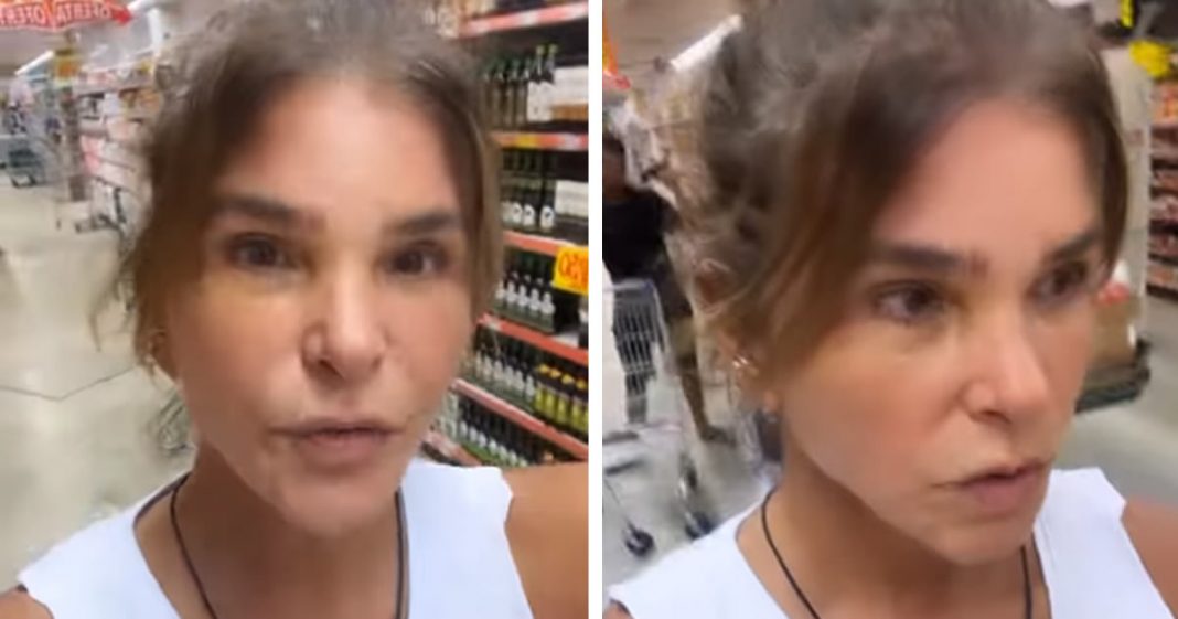 Cristiana Oliveira vai ao supermercado e diz: “Vim fazer a compra do mês e quase tive um infarto”.