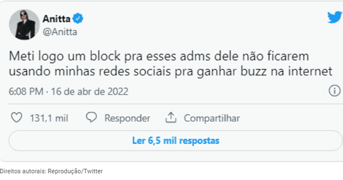 seuamigoguru.com - Bolsonaro é bloqueado por Anitta no Twiter: "Vai catar o que fazer".