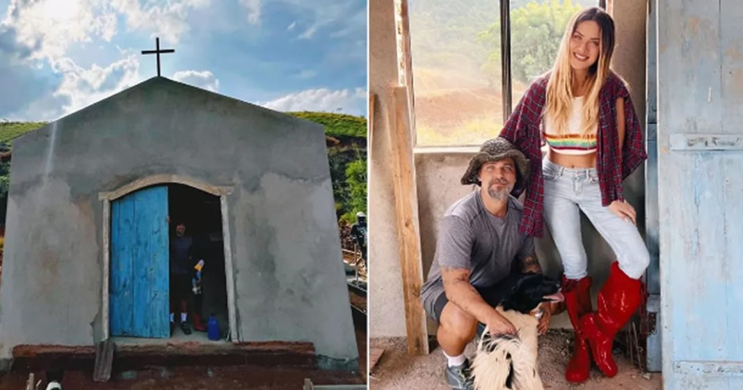 Bruno Gagliasso contrói capela em seu sítio que também servirá de abrigo para animais silvestres no Rio