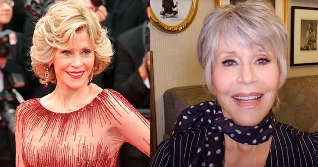 Jane Fonda diz que está mais feliz depois de assumir os cabelos grisalhos