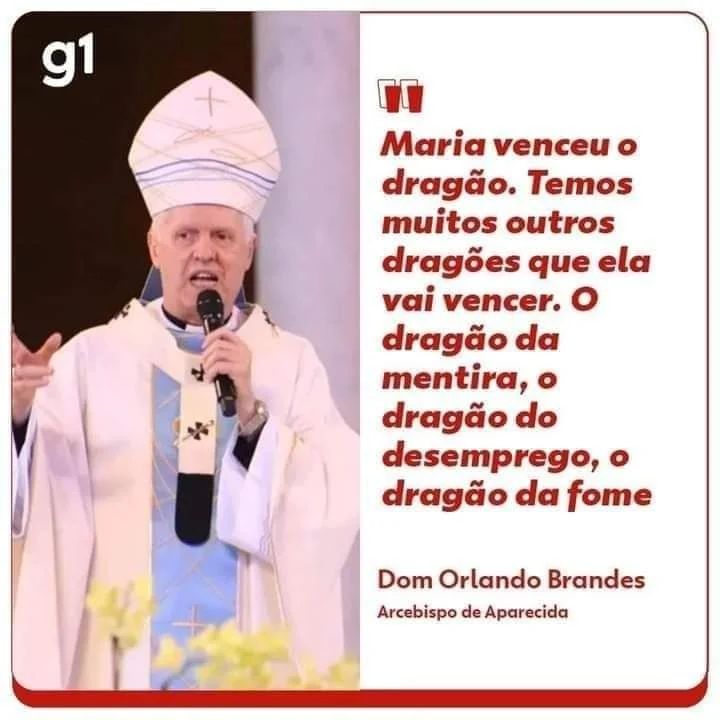 seuamigoguru.com - Temos que vencer “o dragão do ódio, que faz tanto mal, e o dragão da mentira”, diz arcebispo de Aparecida