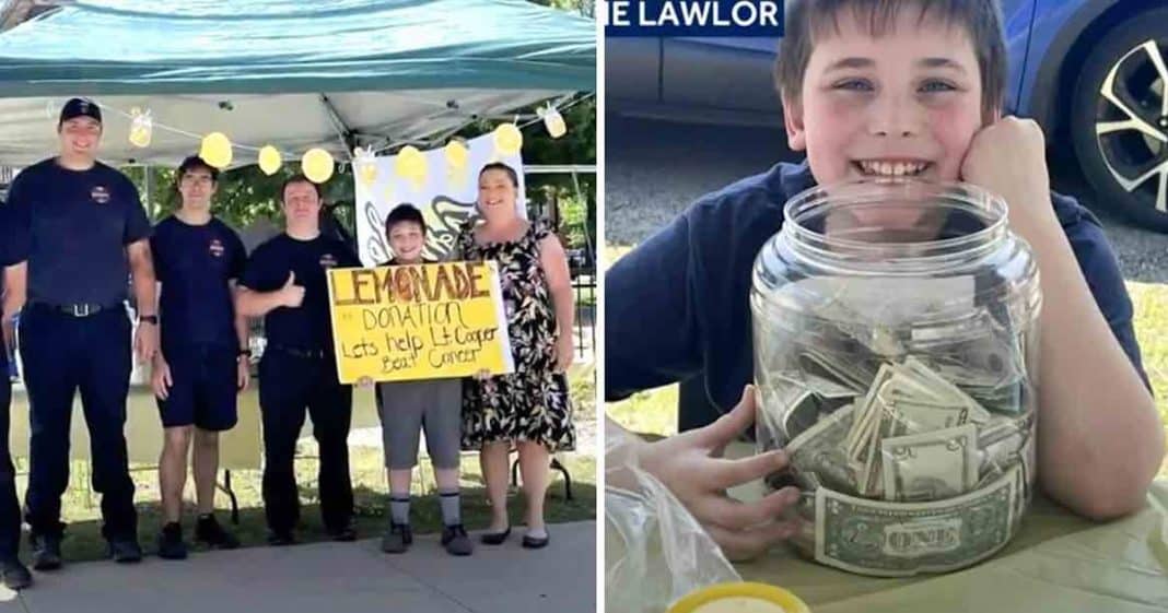 Criança decide ajudar bombeiro com câncer vendendo limonada na rua “Ele merece!”.